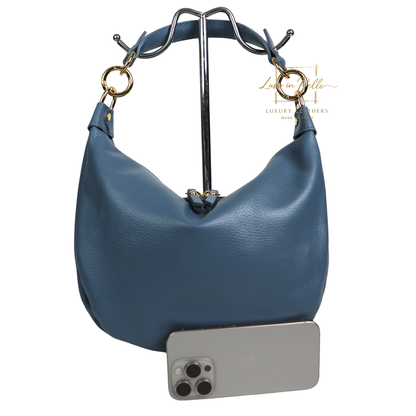 Grain Leather Half Moon Shoulder & Crossbody Bag