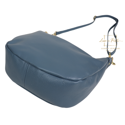 Grain Leather Half Moon Shoulder & Crossbody Bag