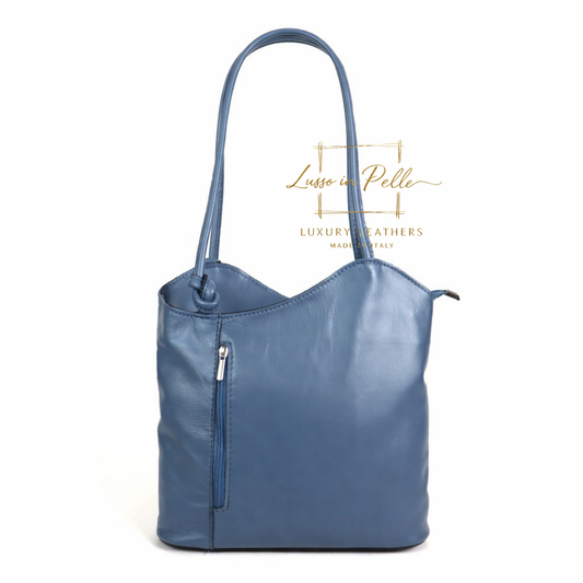Nappa Leather Convertible Shoulder Bag & Backpack
