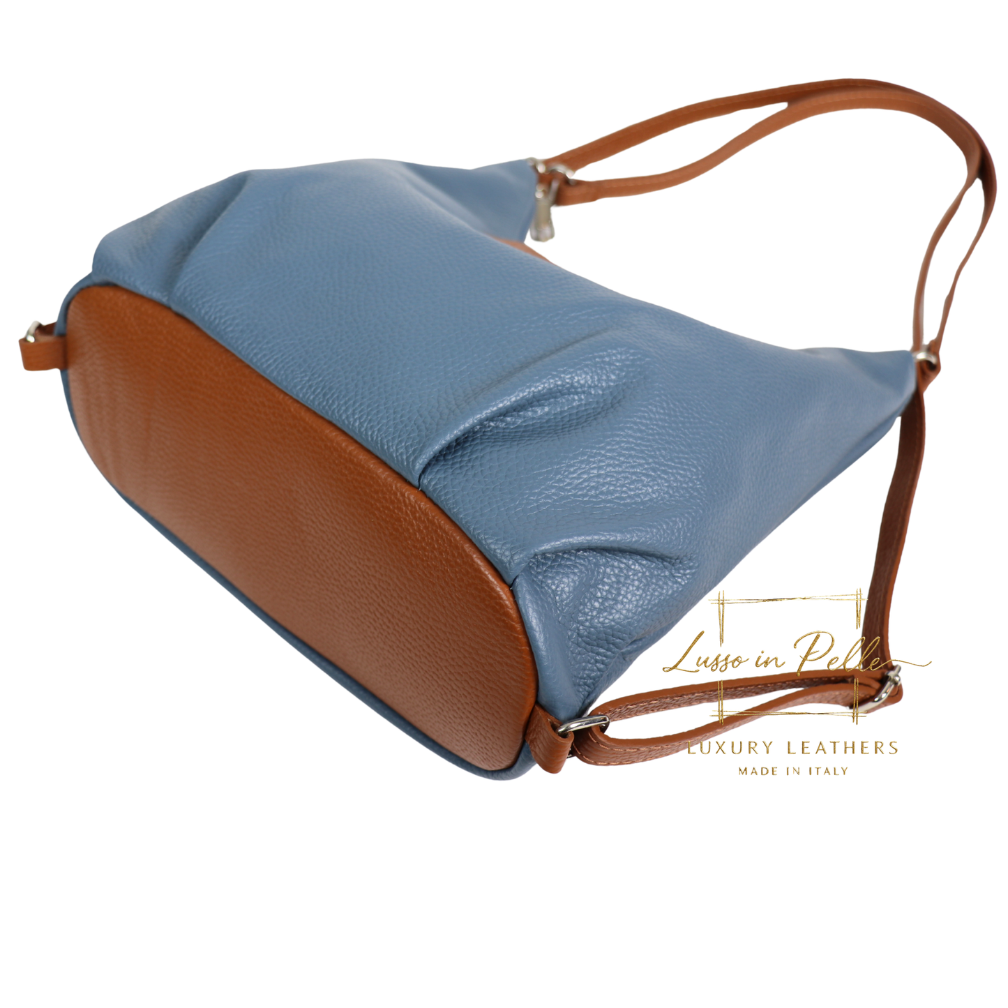 Grain Leather Two-Way Backpack & Crossbody