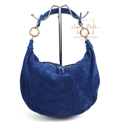 Suede Half Moon Shoulder & Crossbody Bag