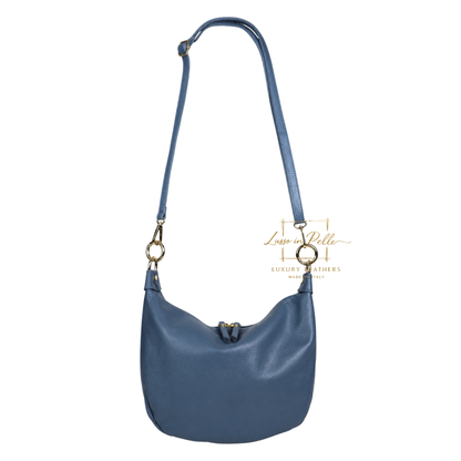 Grain Leather Half Moon Shoulder & Crossbody Bag