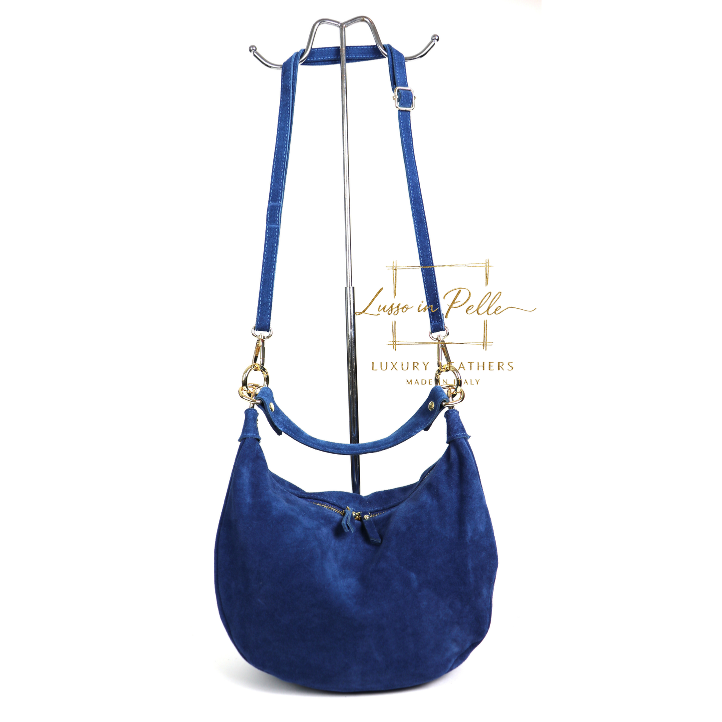 Suede Half Moon Shoulder & Crossbody Bag