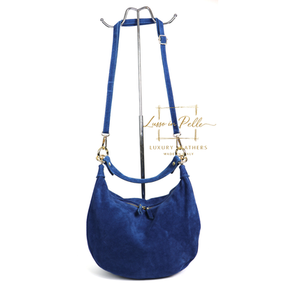 Suede Half Moon Shoulder & Crossbody Bag