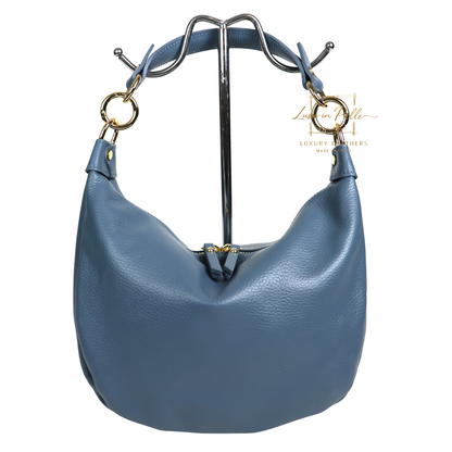 Grain Leather Half Moon Shoulder & Crossbody Bag