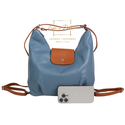 Grain Leather Two-Way Backpack & Crossbody