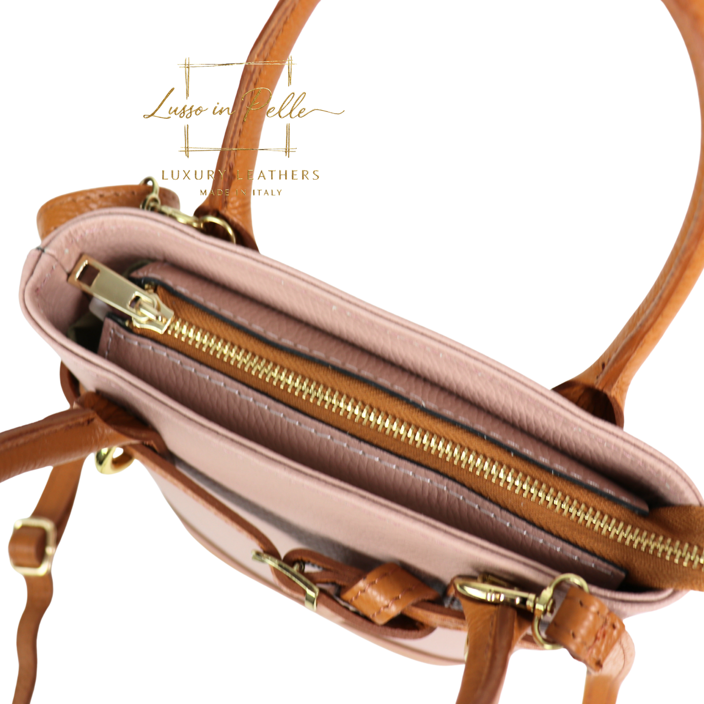 Grain Leather Bucket Bag with Crossbody Strap