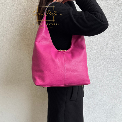 Structured Shoulder Bag with Gold Hardware