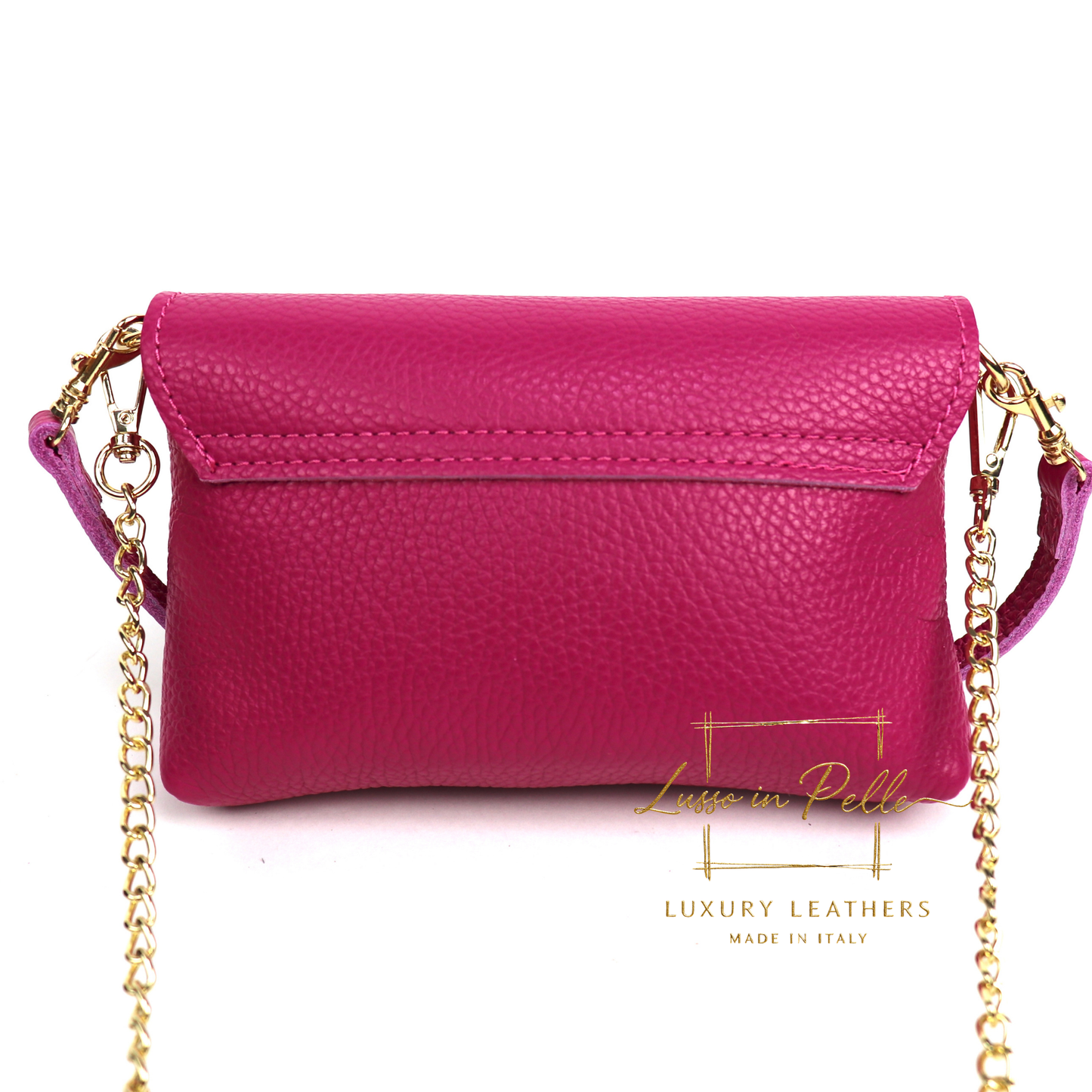 Small Pebbled Leather Clutch/Shoulder/Crossbody Bag with Bamboo-Style Clasp
