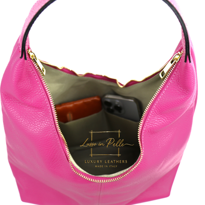 Structured Shoulder Bag with Gold Hardware