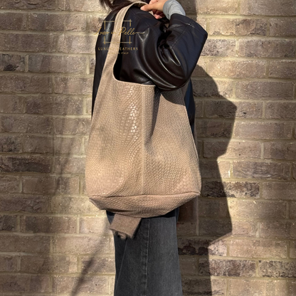 Aurora Quilted Suede Hobo Bag