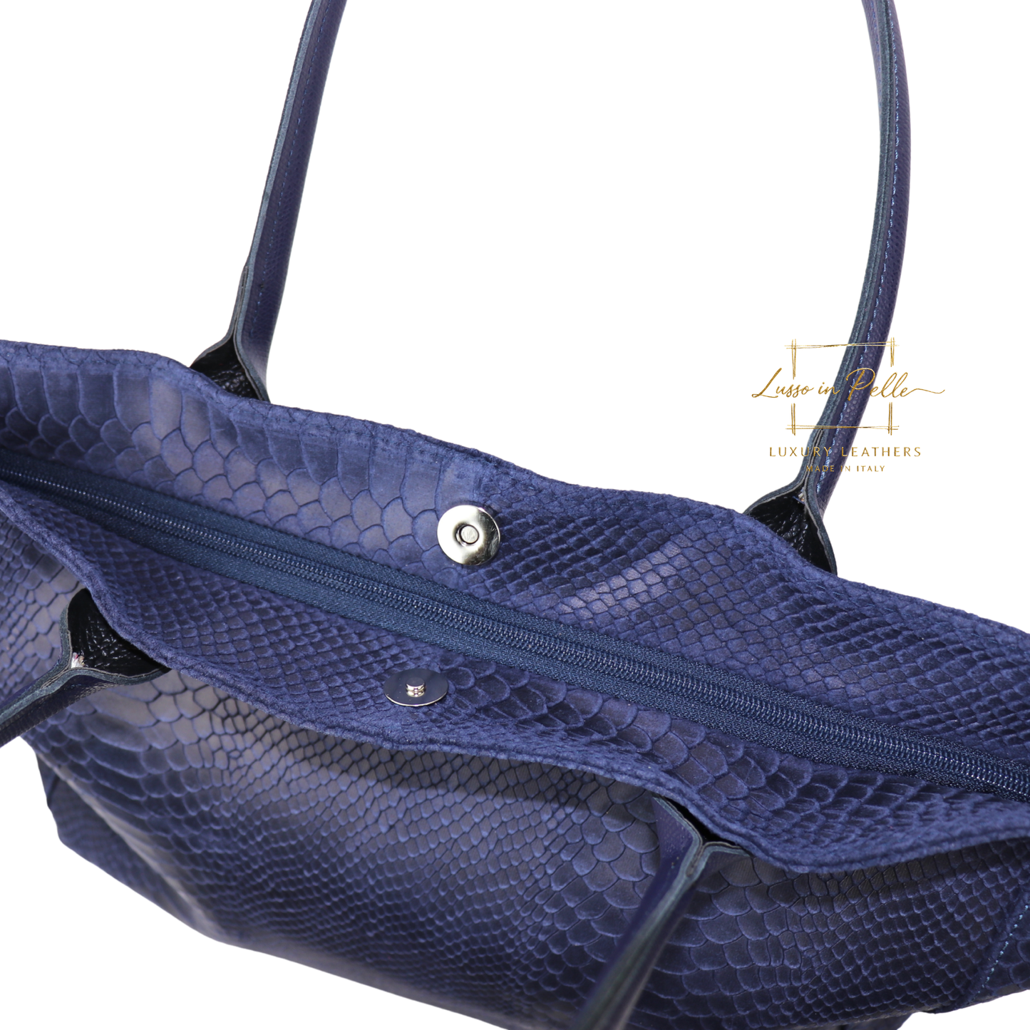 Suede Snake Print Two Style Large Shopper Bag