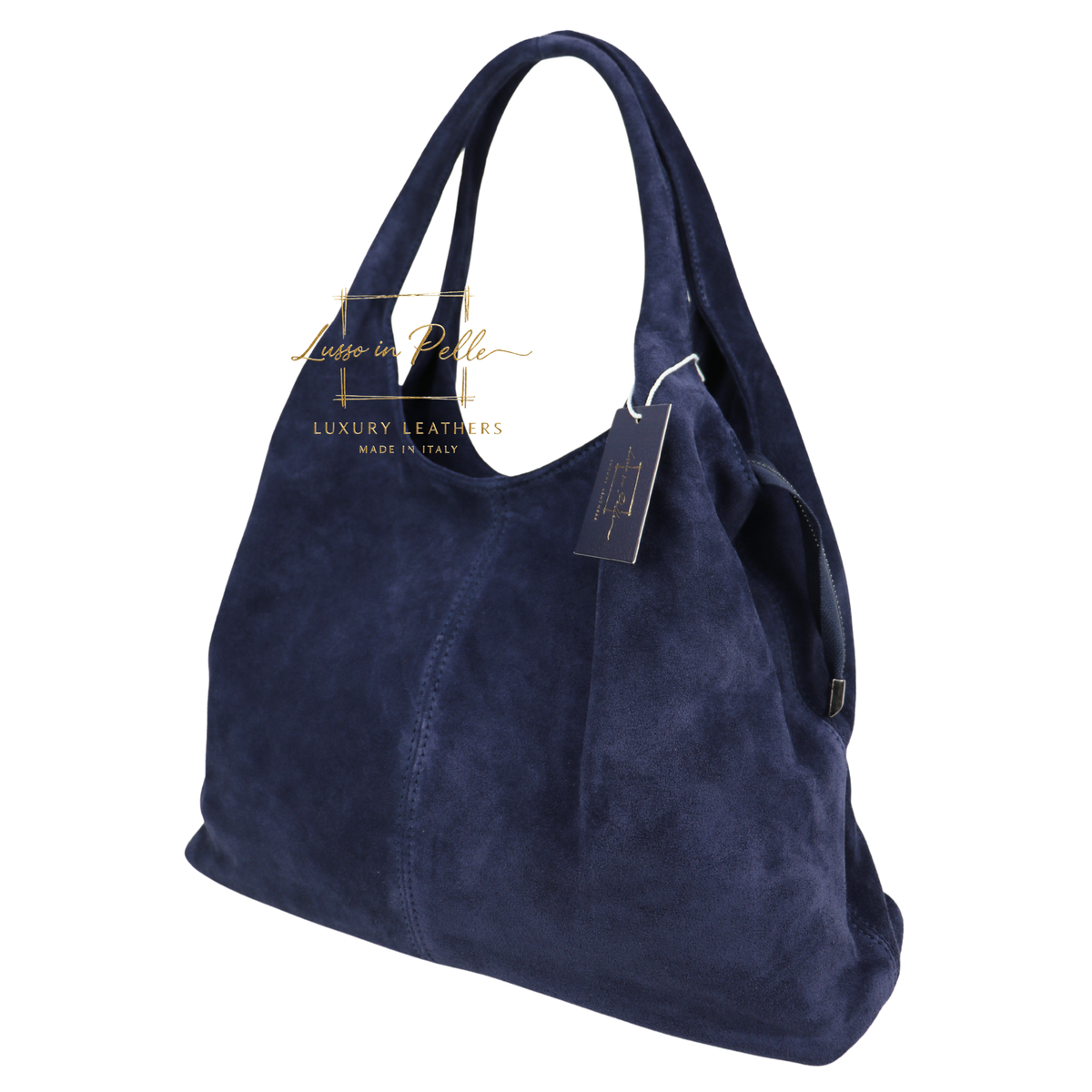 Lusso Double Handle Large Suede Shoulder Tote