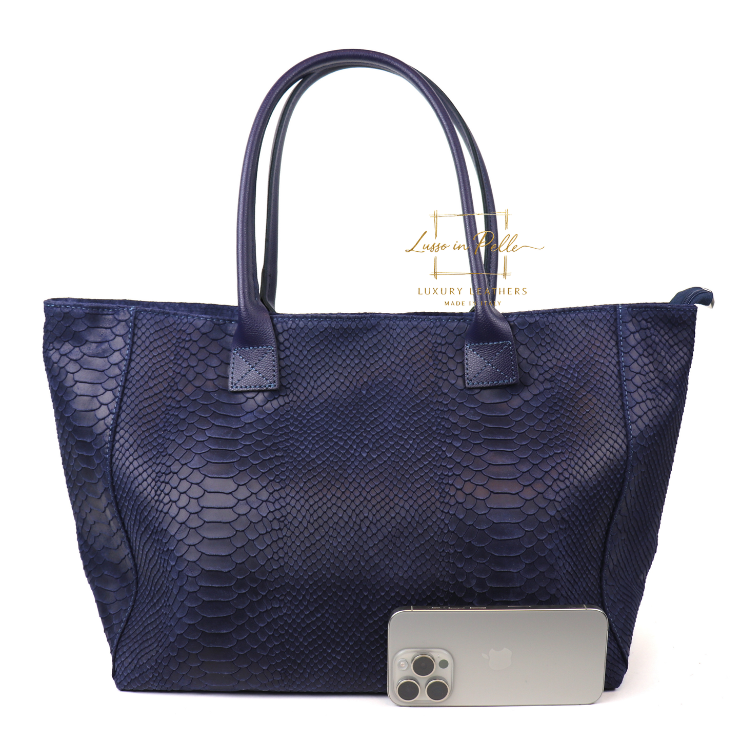 Suede Snake Print Two Style Large Shopper Bag
