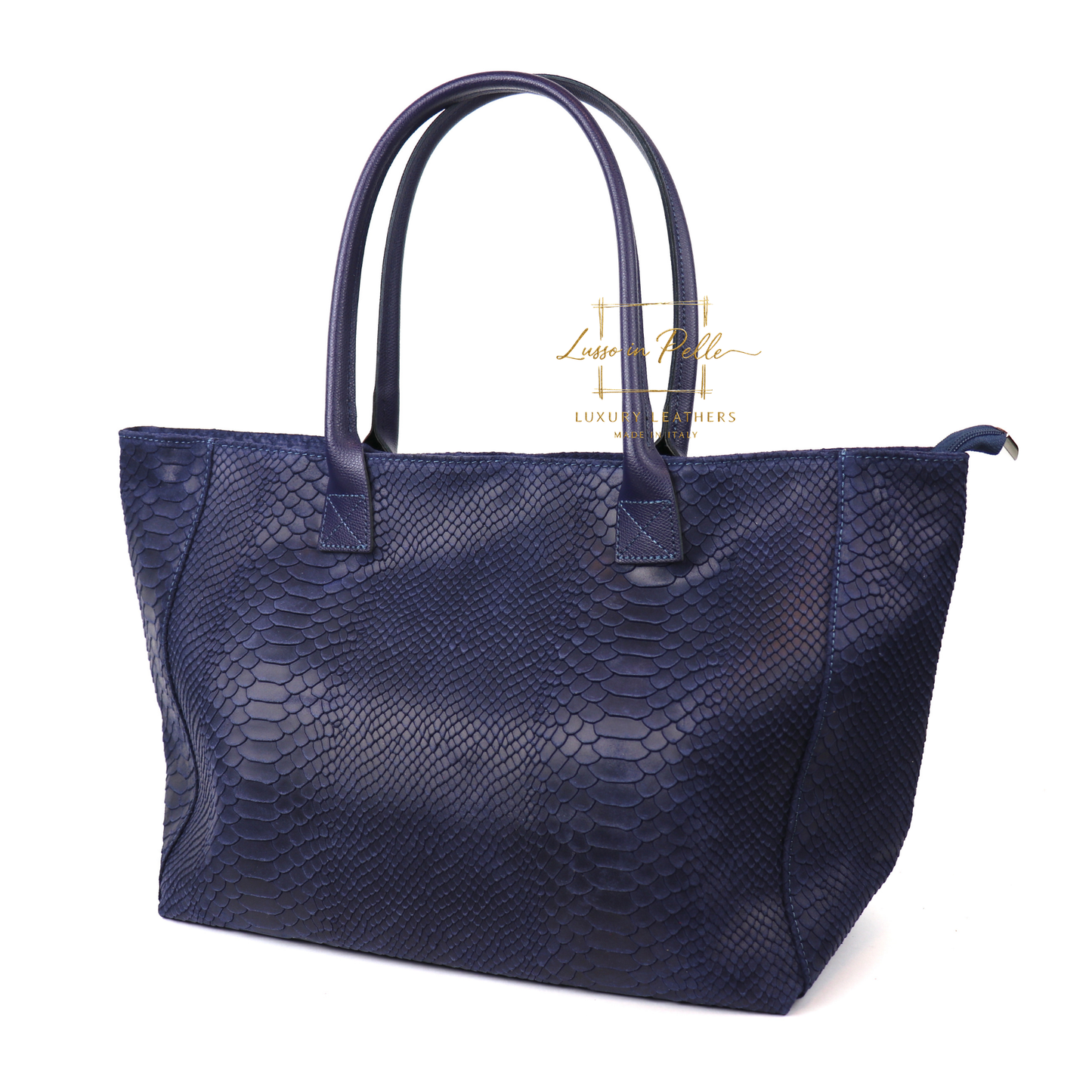 Suede Snake Print Two Style Large Shopper Bag