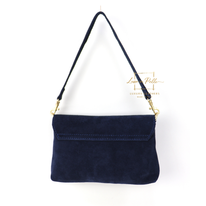 Small Suede Timeless Chic Italian Suede Clutch/Shoulder/Crossbody Bag