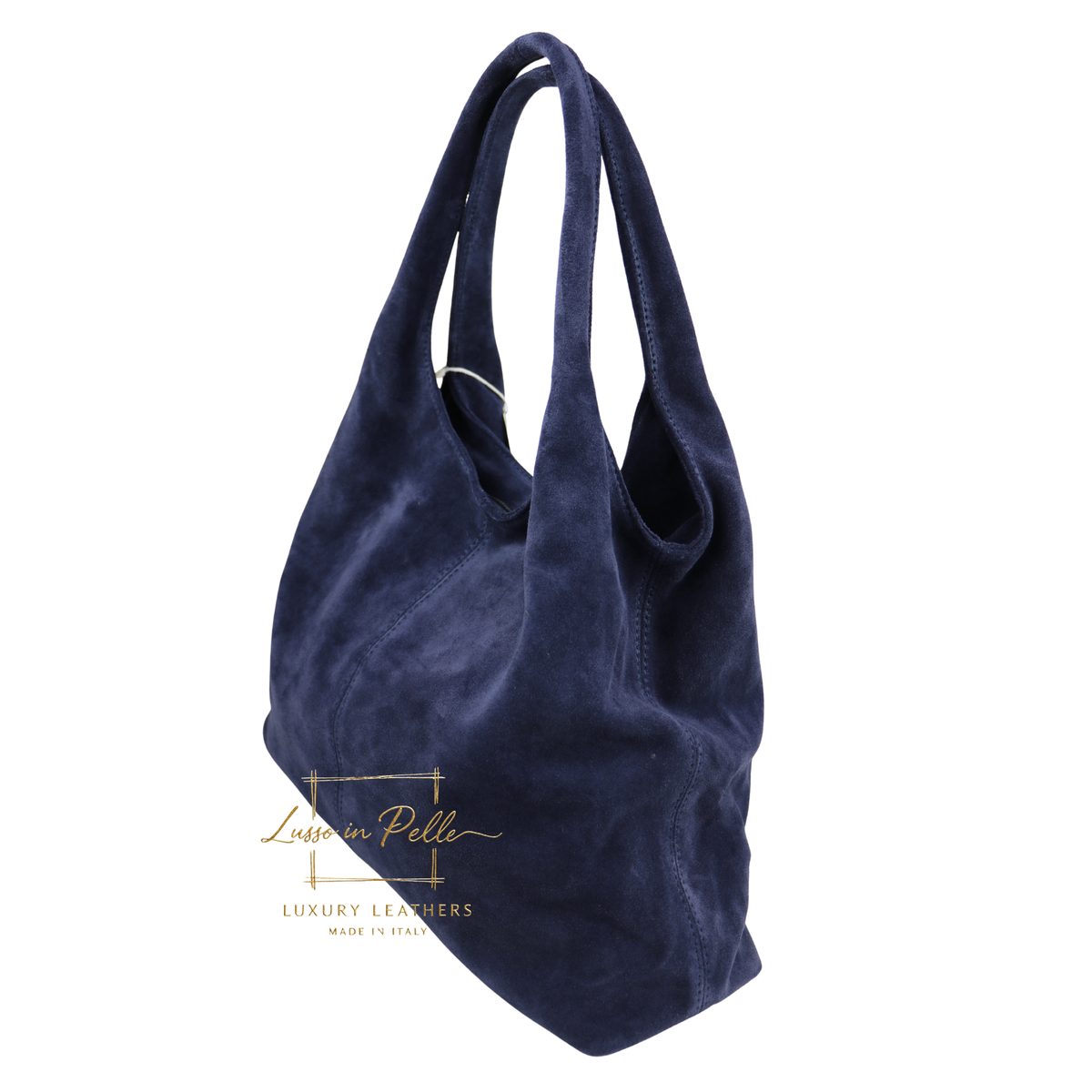 Lusso Double Handle Large Suede Shoulder Tote