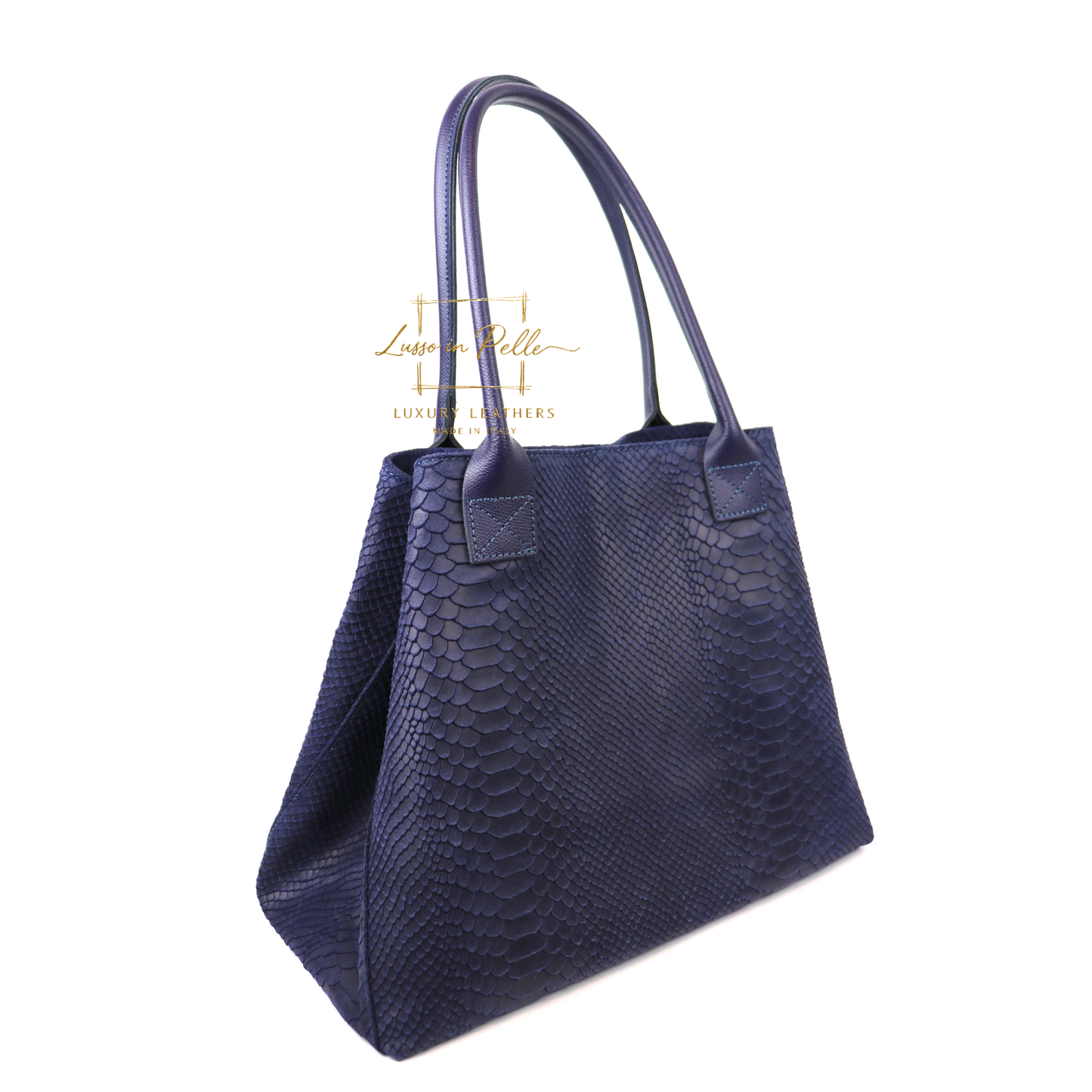 Suede Snake Print Two Style Large Shopper Bag