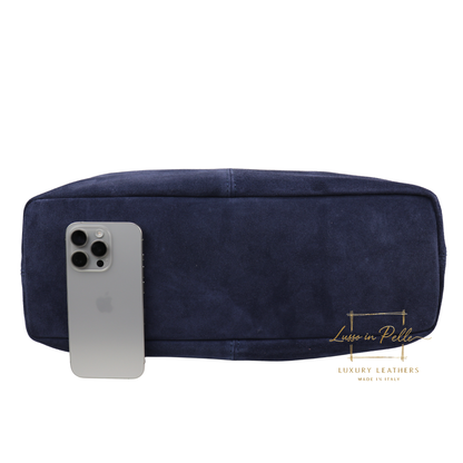 Lusso Double Handle Large Suede Shoulder Tote