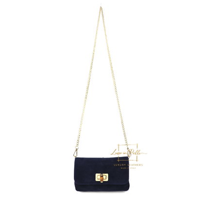 Small Suede Timeless Chic Italian Suede Clutch/Shoulder/Crossbody Bag