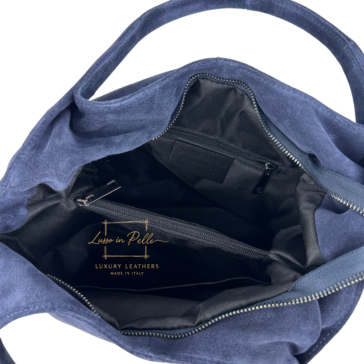 Lusso Double Handle Large Suede Shoulder Tote