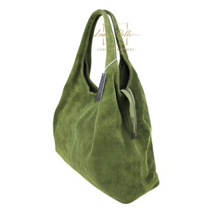 Lusso Double Handle Large Suede Shoulder Tote