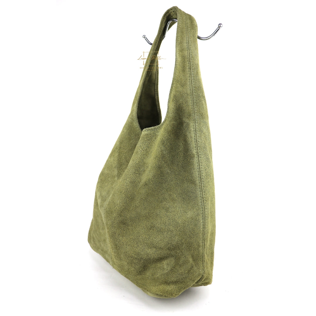 Cali Genuine Suede Hobo Slouchy Shoulder Bag