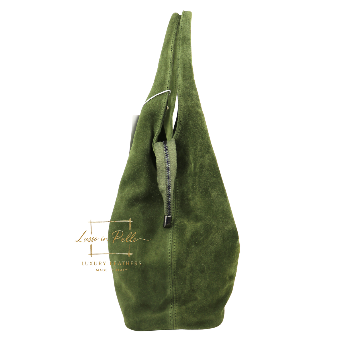 Lusso Double Handle Large Suede Shoulder Tote