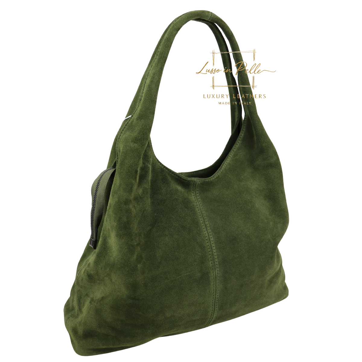Lusso Double Handle Large Suede Shoulder Tote