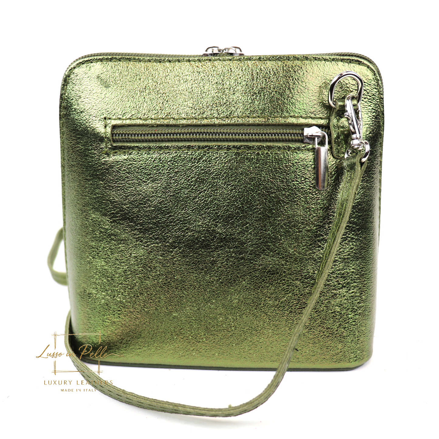 Ella Small Metallic Genuine Italian Leather Handbag with Detachable Straps