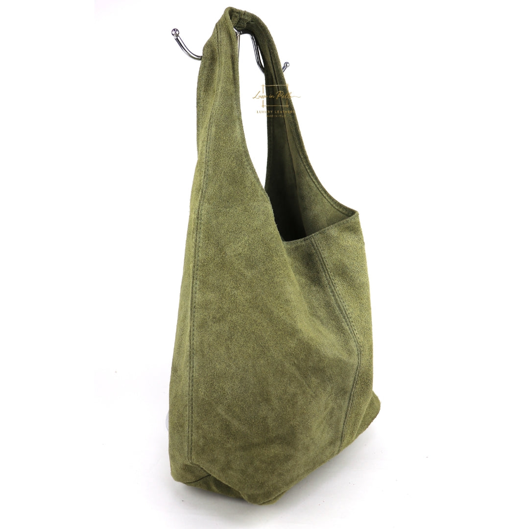 Cali Genuine Suede Hobo Slouchy Shoulder Bag