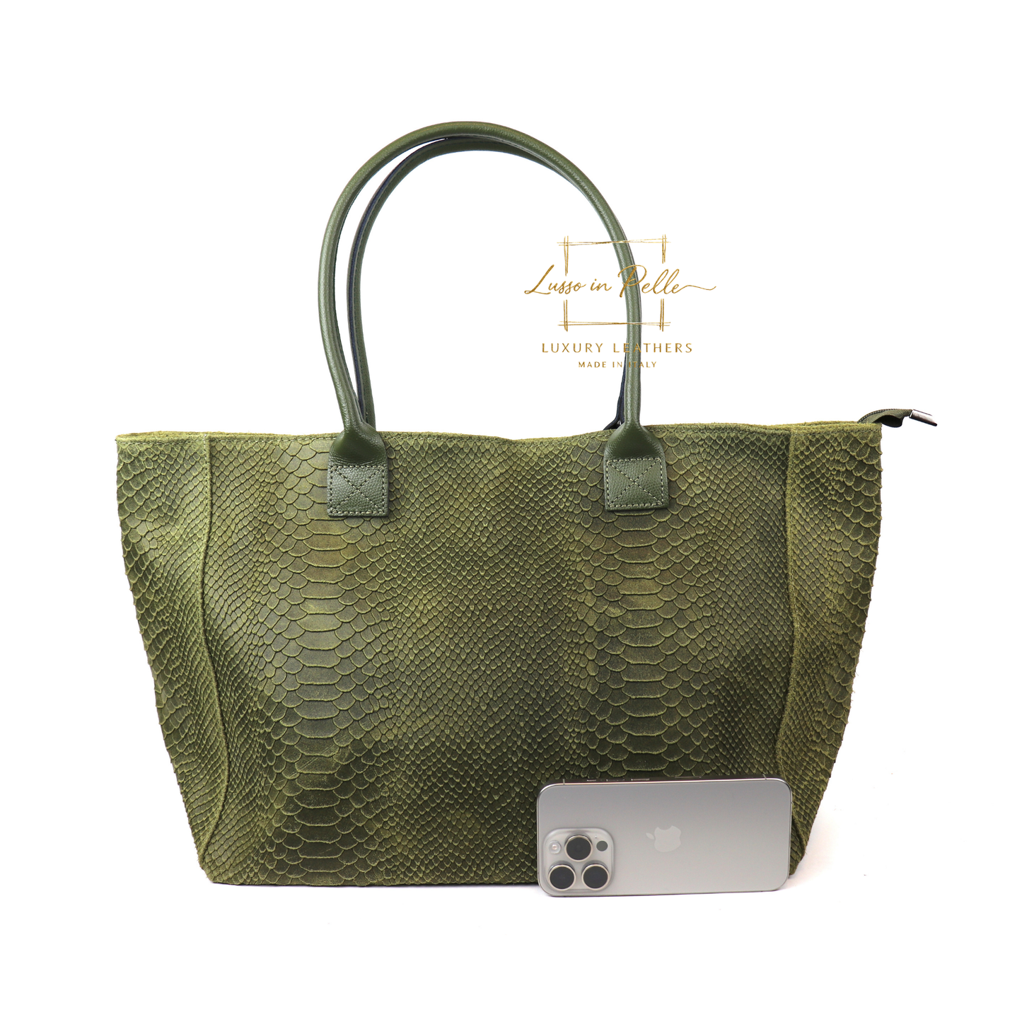 Suede Snake Print Two Style Large Shopper Bag