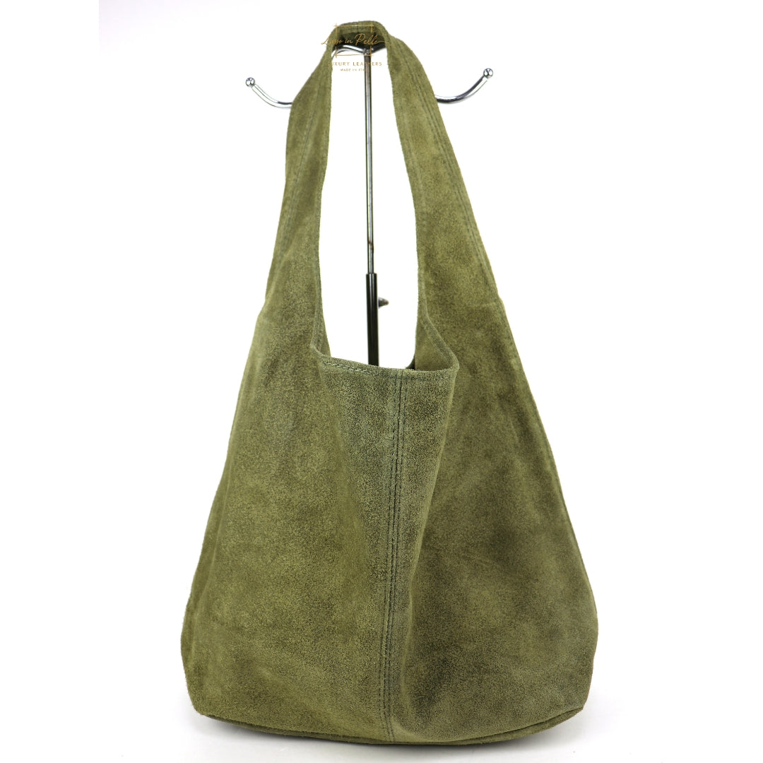 Cali Genuine Suede Hobo Slouchy Shoulder Bag