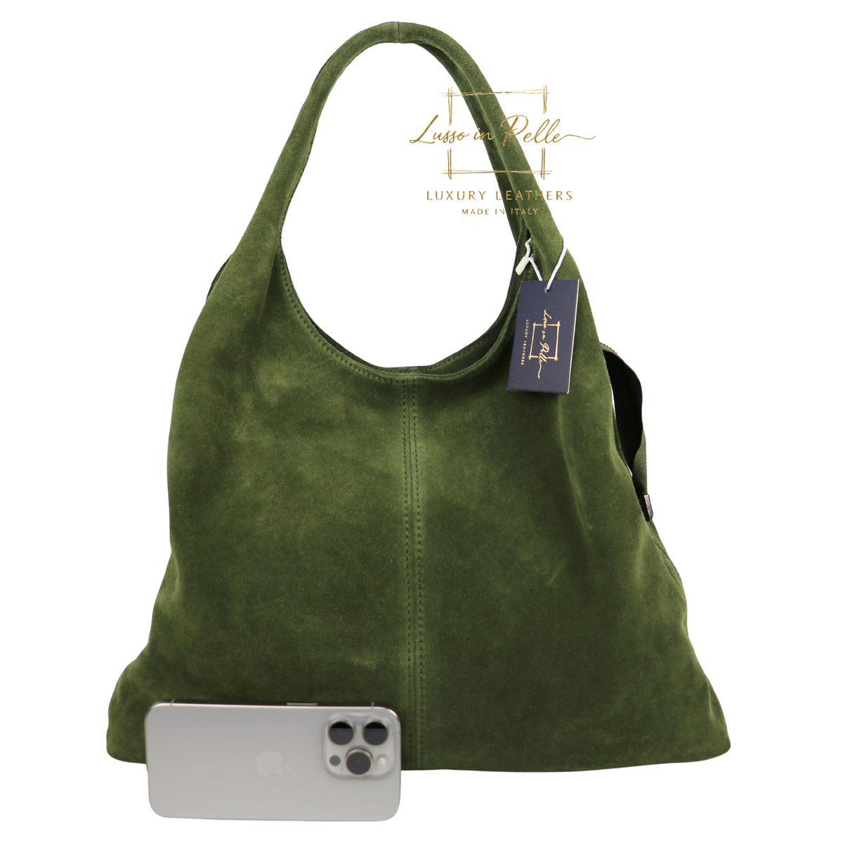 Lusso Double Handle Large Suede Shoulder Tote