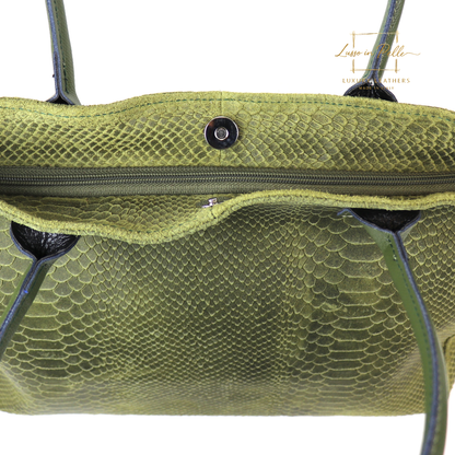 Suede Snake Print Two Style Large Shopper Bag