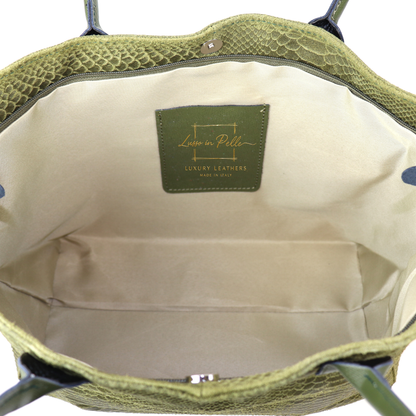 Suede Snake Print Two Style Large Shopper Bag