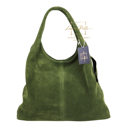 Lusso Double Handle Large Suede Shoulder Tote