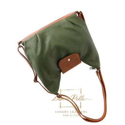 Grain Leather Two-Way Backpack & Crossbody