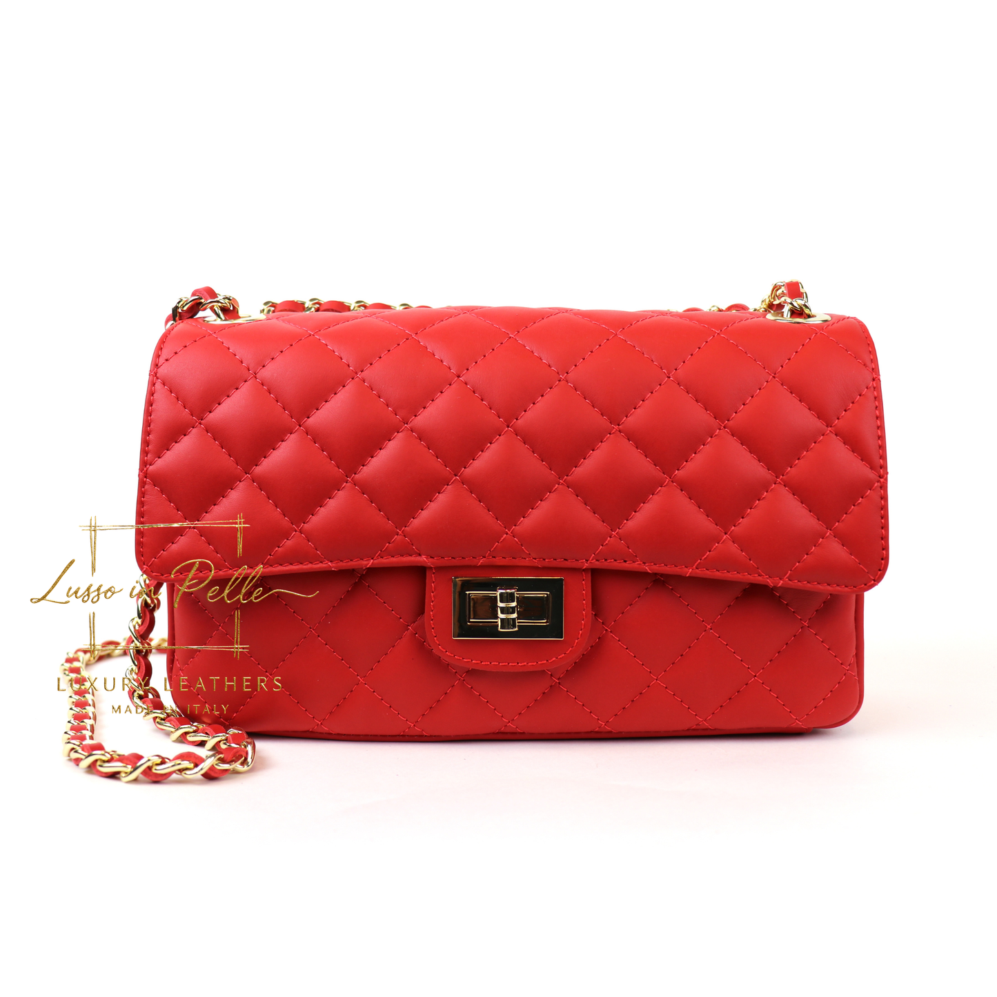 Large Quilted Italian Leather Handbag