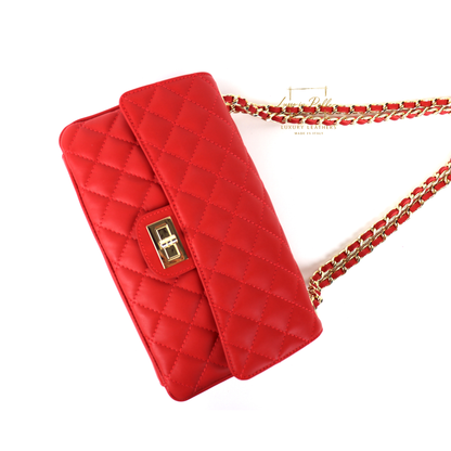 Large Quilted Italian Leather Handbag
