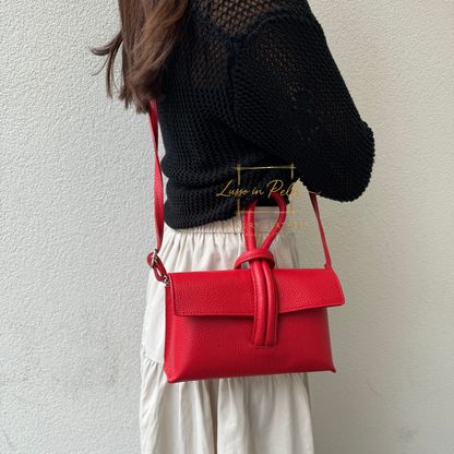 Rose Italian Versatile Leather Bag - Wrist Bag - Clutch Bag