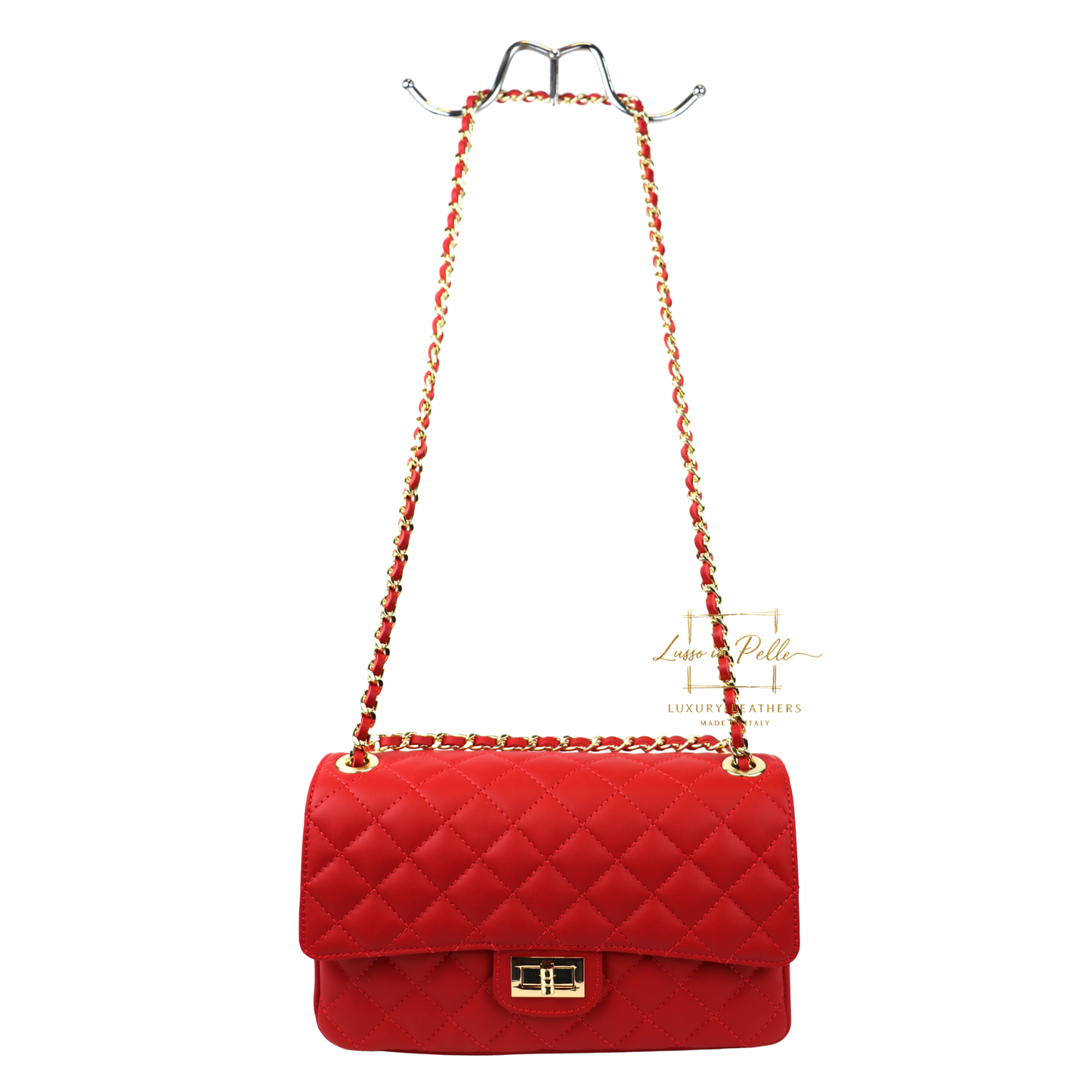 Large Quilted Italian Leather Handbag