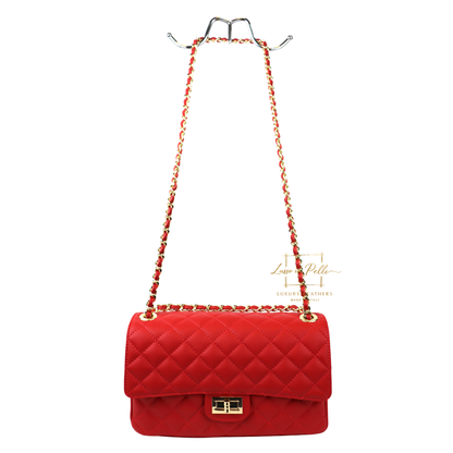 Large Quilted Italian Leather Handbag