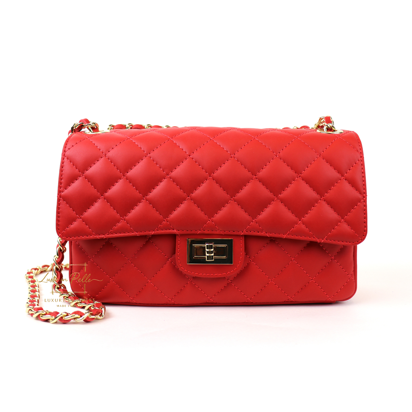 Large Quilted Italian Leather Handbag