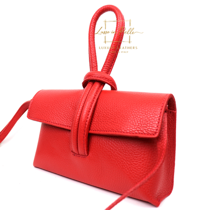 Rose Italian Versatile Leather Bag - Wrist Bag - Clutch Bag