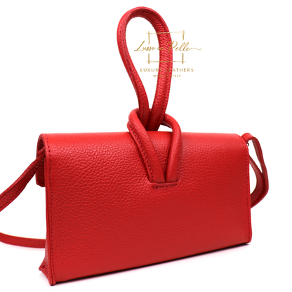 Rose Italian Versatile Leather Bag - Wrist Bag - Clutch Bag