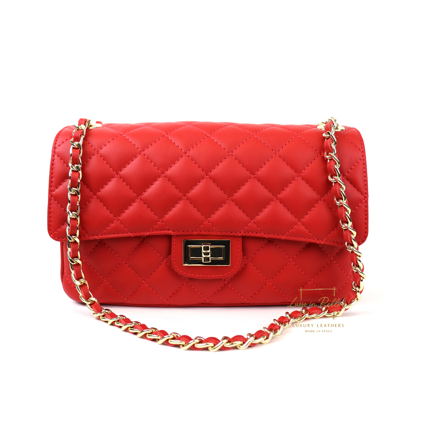 Large Quilted Italian Leather Handbag
