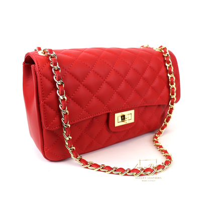 Large Quilted Italian Leather Handbag