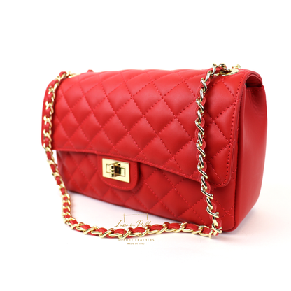 Large Quilted Italian Leather Handbag