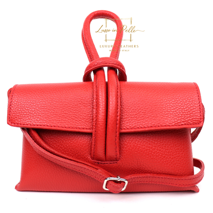 Rose Italian Versatile Leather Bag - Wrist Bag - Clutch Bag